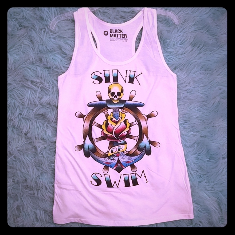 Nautical Rose skull tank